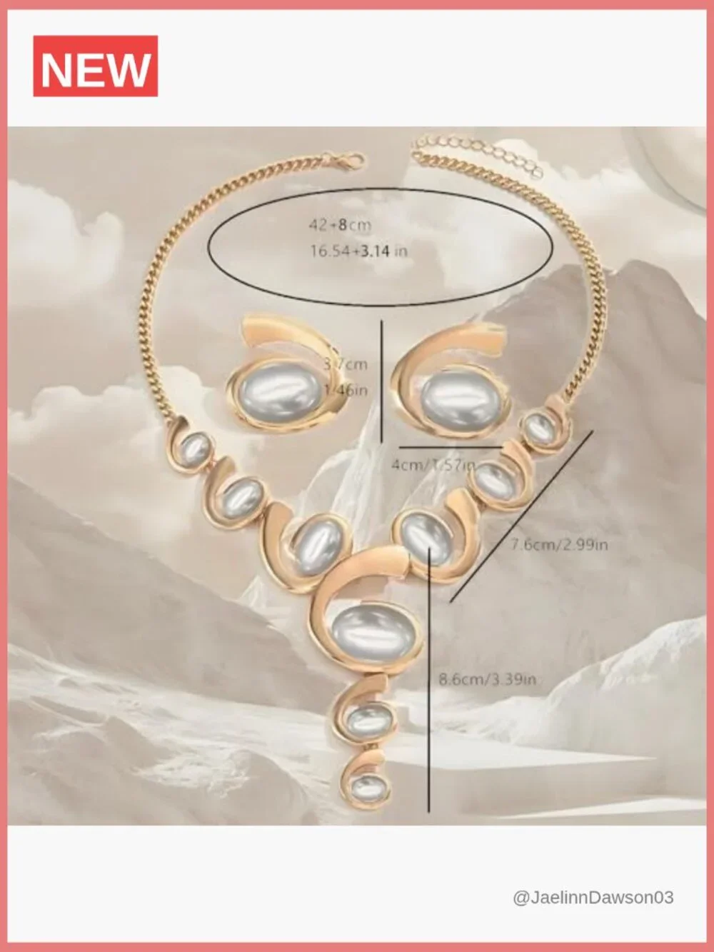 Boho Western Chunky Pendant Necklace Stack Earring Set Trendy Adjustable
